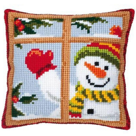 Pillow Embroidery Kit, Vervaсo PN-0008519 Happy Snowman