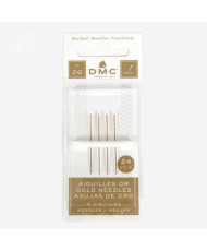 Gold-plated cross stitch needles No. 26 DMC 6129/6