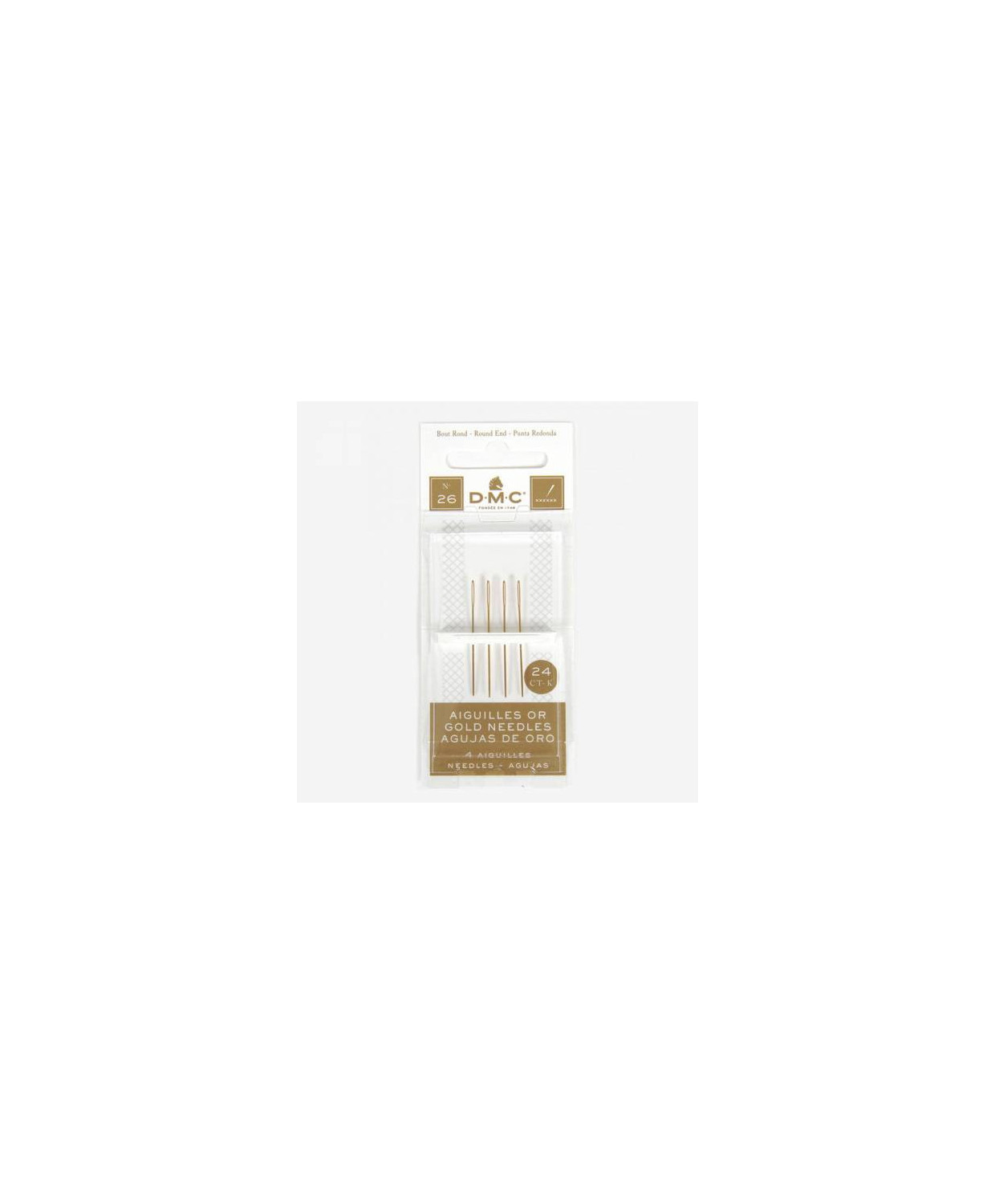 Gold-plated cross stitch needles No. 26 DMC 6129/6