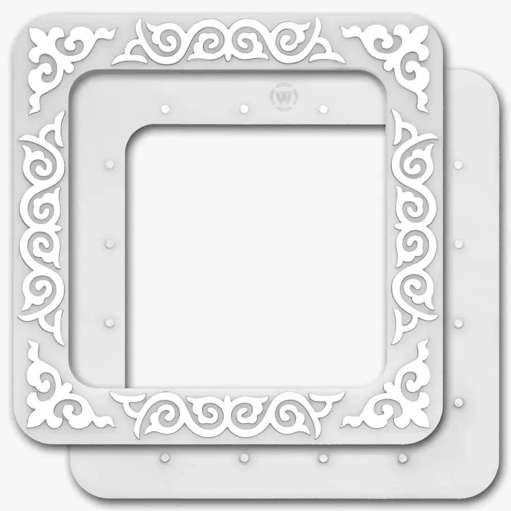 Big Hoop with magnetic holders from plastic for Embroidery and Cross stitching, silver ornament, FLMP-038