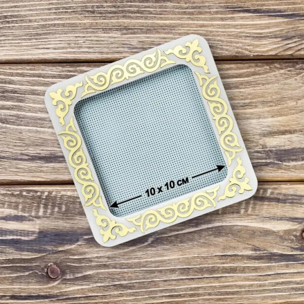 Великі п'яльця магнітні пластикові для вишивання , 10x10 cm, золотий MP-035