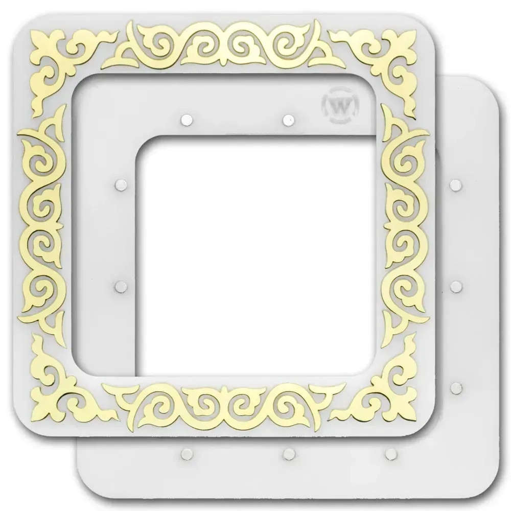 Великі п'яльця магнітні пластикові для вишивання , 10x10 cm, золотий MP-035