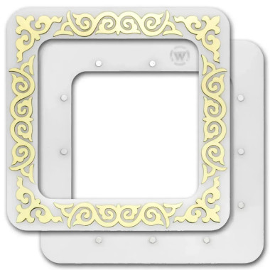 Великі п'яльця магнітні пластикові для вишивання , 10x10 cm, золотий MP-035