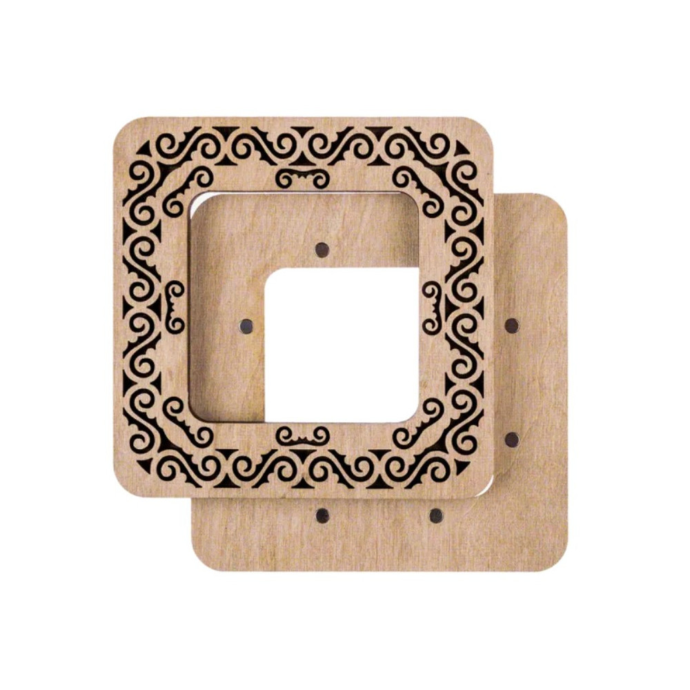 Small hoop plywood magnetic for embroidery 6x6cm, ornament, Wonderland Crafts WLMP-003