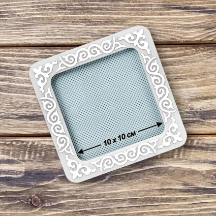 П'яльця магнітні пластикові для вишивання , 10x10 cm, срібний MP-039