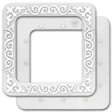 П'яльця магнітні пластикові для вишивання , 10x10 cm, срібний MP-039