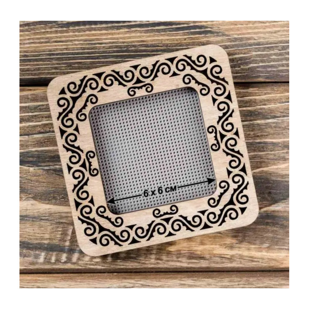 Small hoop plywood magnetic for embroidery 6x6cm, ornament, Wonderland Crafts WLMP-003