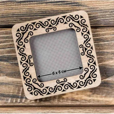 Small hoop plywood magnetic for embroidery 6x6cm, ornament, Wonderland Crafts WLMP-003