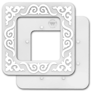 Маленькі п'яльця магнітні пластикові для вишивання , 6x6 cm, срібний орнамент FLMP-040
