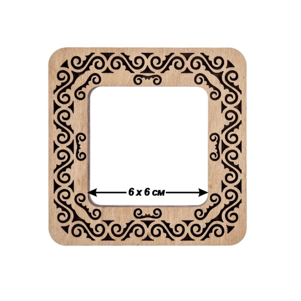 Small hoop plywood magnetic for embroidery 6x6cm, ornament, Wonderland Crafts WLMP-003