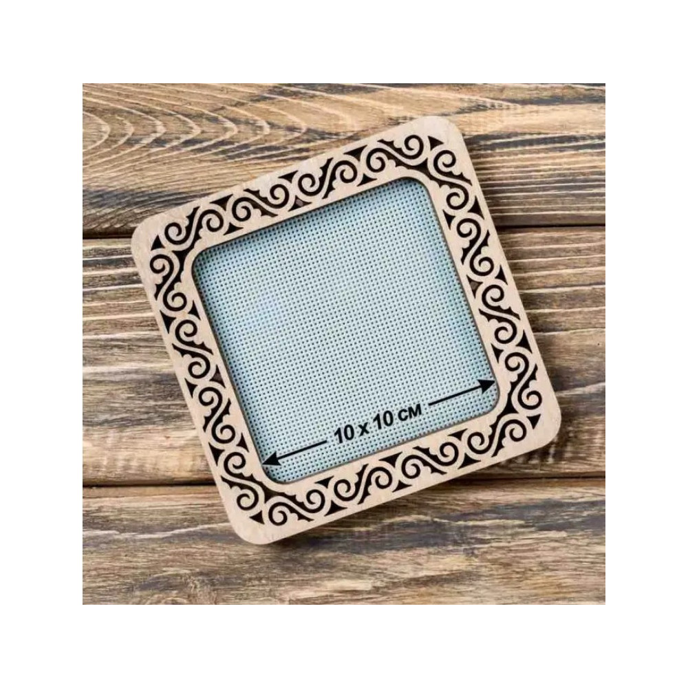 Hoop plywood magnetic for embroidery 10x10cm, ornament, Wonderland Crafts WLMP-002