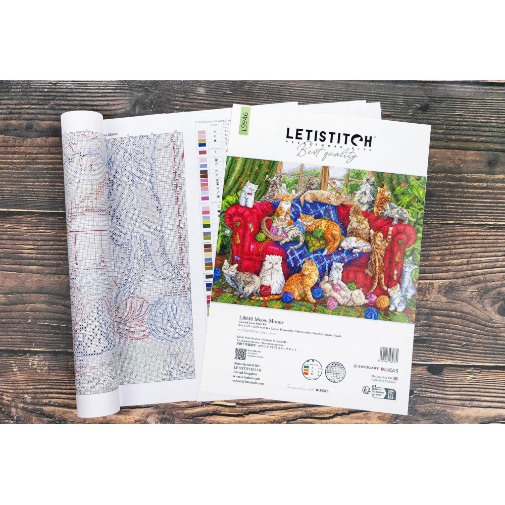 Набор для вышивания крестиком LETISTITCH L9946 Meow Manor
