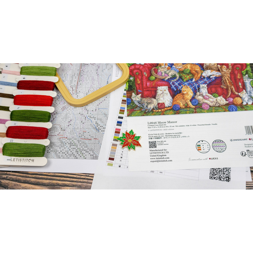 Counted Cross Stitch Kit L9946 Meow Manor