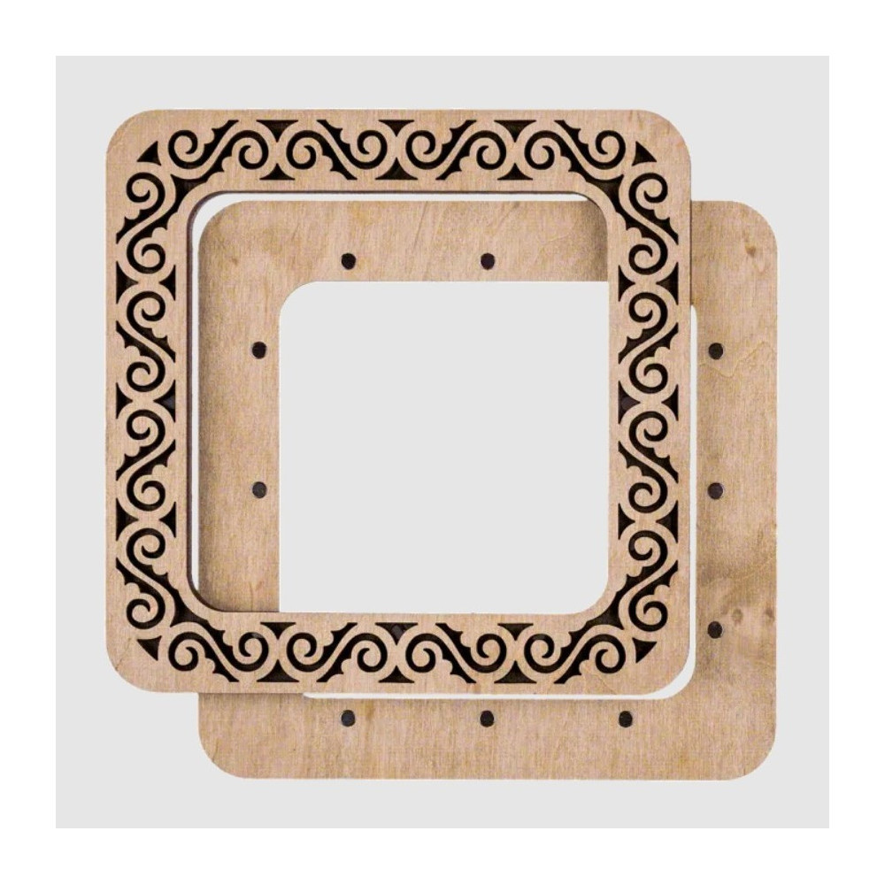 Hoop plywood magnetic for embroidery 10x10cm, ornament, Wonderland Crafts WLMP-002
