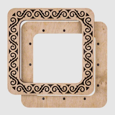 Hoop plywood magnetic for embroidery 10x10cm, ornament, Wonderland Crafts WLMP-002