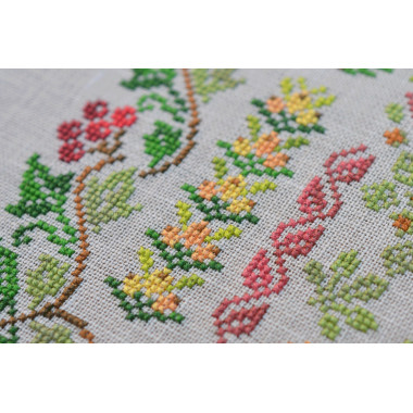 Counted Cross Stitch Autumn Symphony sampler Tela-Artis X-020, Evenweave Fabric, hand-dyed DMC