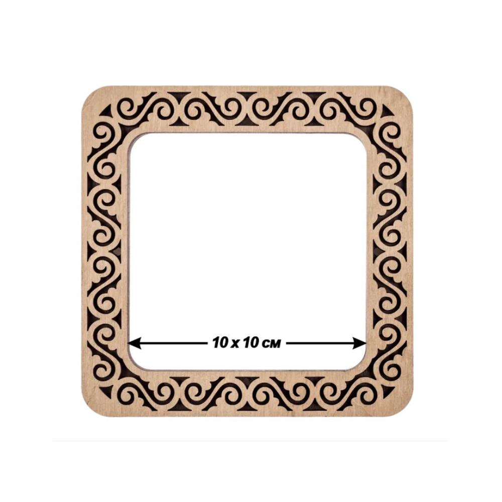 Hoop plywood magnetic for embroidery 10x10cm, ornament, Wonderland Crafts WLMP-002