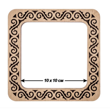 Hoop plywood magnetic for embroidery 10x10cm, ornament, Wonderland Crafts WLMP-002
