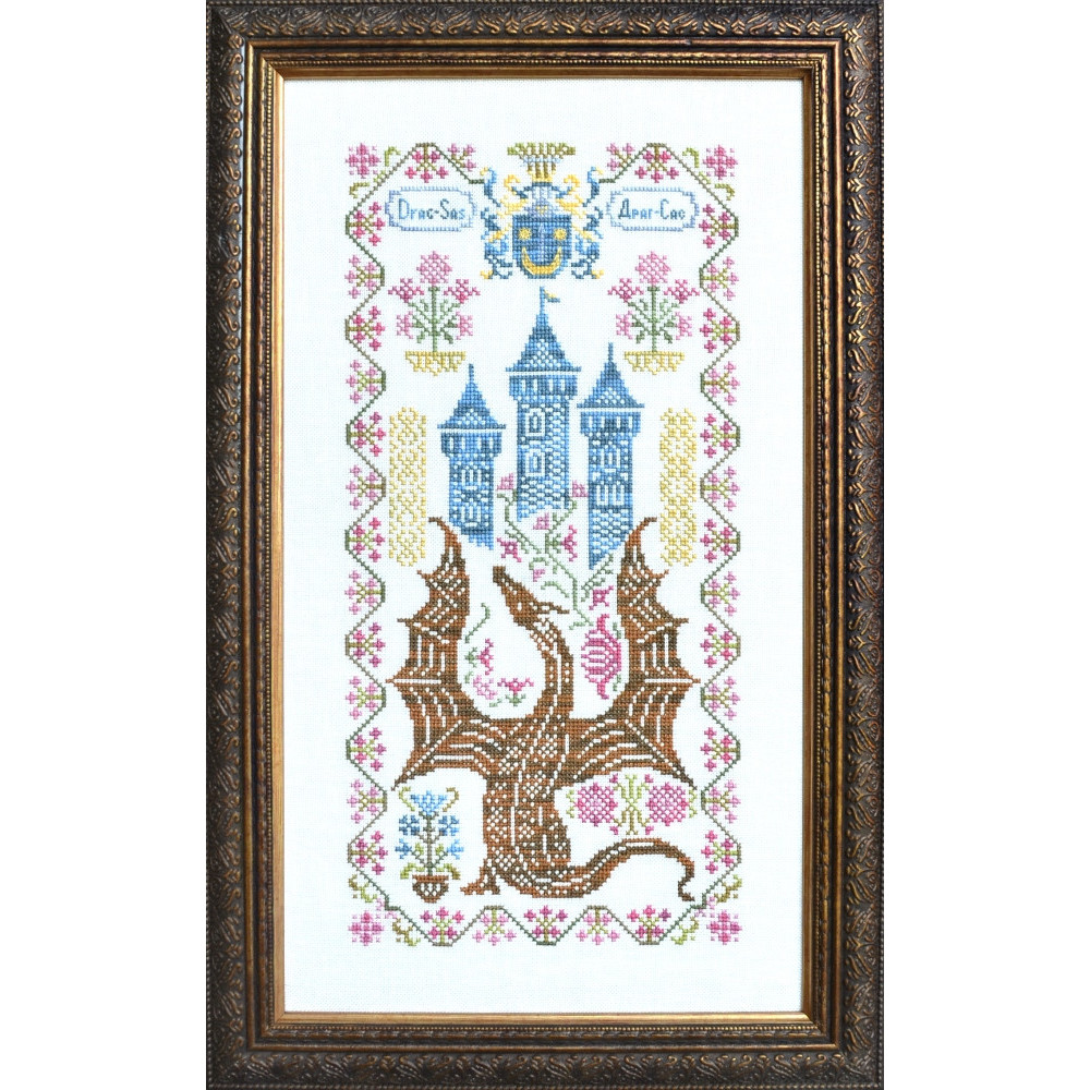 Counted Cross Stitch Ukrainian dragon sampler Tela-Artis X-021, Evenweave Fabric, hand-dyed DMC