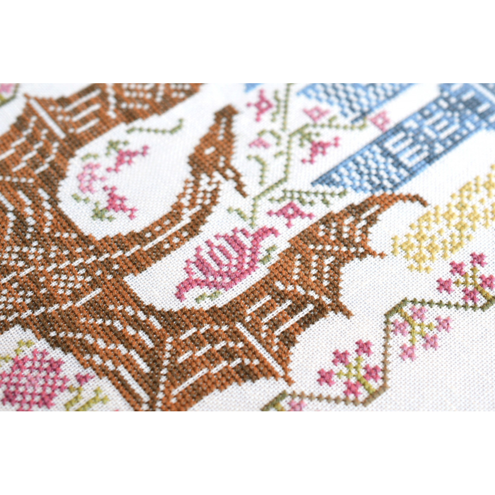 Counted Cross Stitch Ukrainian dragon sampler Tela-Artis X-021, Evenweave Fabric, hand-dyed DMC