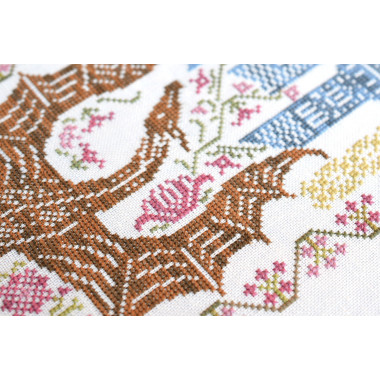 Counted Cross Stitch Ukrainian dragon sampler Tela-Artis X-021, Evenweave Fabric, hand-dyed DMC