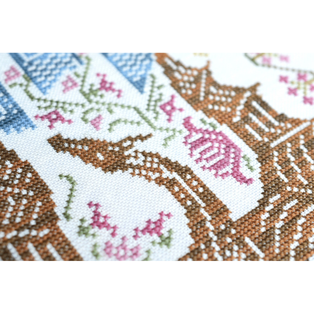 Counted Cross Stitch Ukrainian dragon sampler Tela-Artis X-021, Evenweave Fabric, hand-dyed DMC
