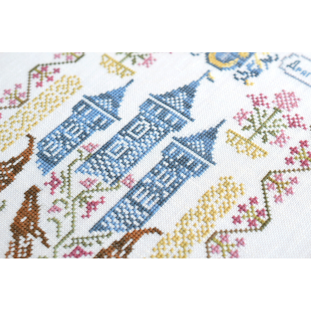 Counted Cross Stitch Ukrainian dragon sampler Tela-Artis X-021, Evenweave Fabric, hand-dyed DMC
