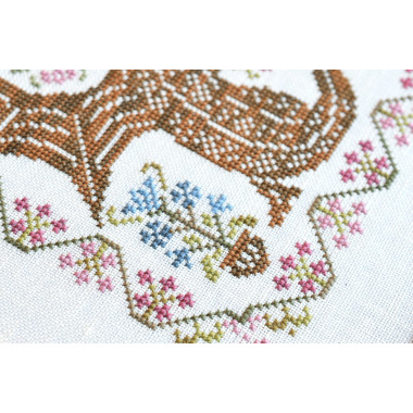 Counted Cross Stitch Ukrainian dragon sampler Tela-Artis X-021, Evenweave Fabric, hand-dyed DMC