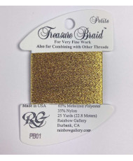 Нитка металізована Treasure Braid Petite Rainbow Gallery PB01, Золото