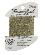 PB02 Metallized Thread Treasure Braid Petite Rainbow Gallery Arctic Gold