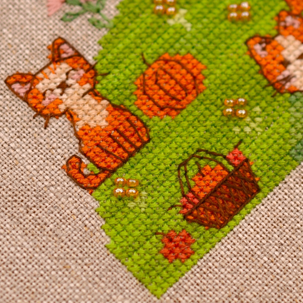 Counted Cross Stitch On Guard sampler Tela-Artis X-027, Evenweave Fabric, hand-dyed DMC