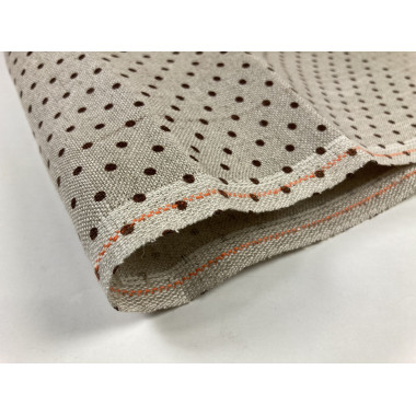 Evenweave Fabric 32ct. Belfast Linen Zweigart 3609/5392 Raw linen/brown dots