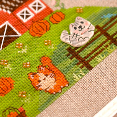 Counted Cross Stitch On Guard sampler Tela-Artis X-027, Evenweave Fabric, hand-dyed DMC