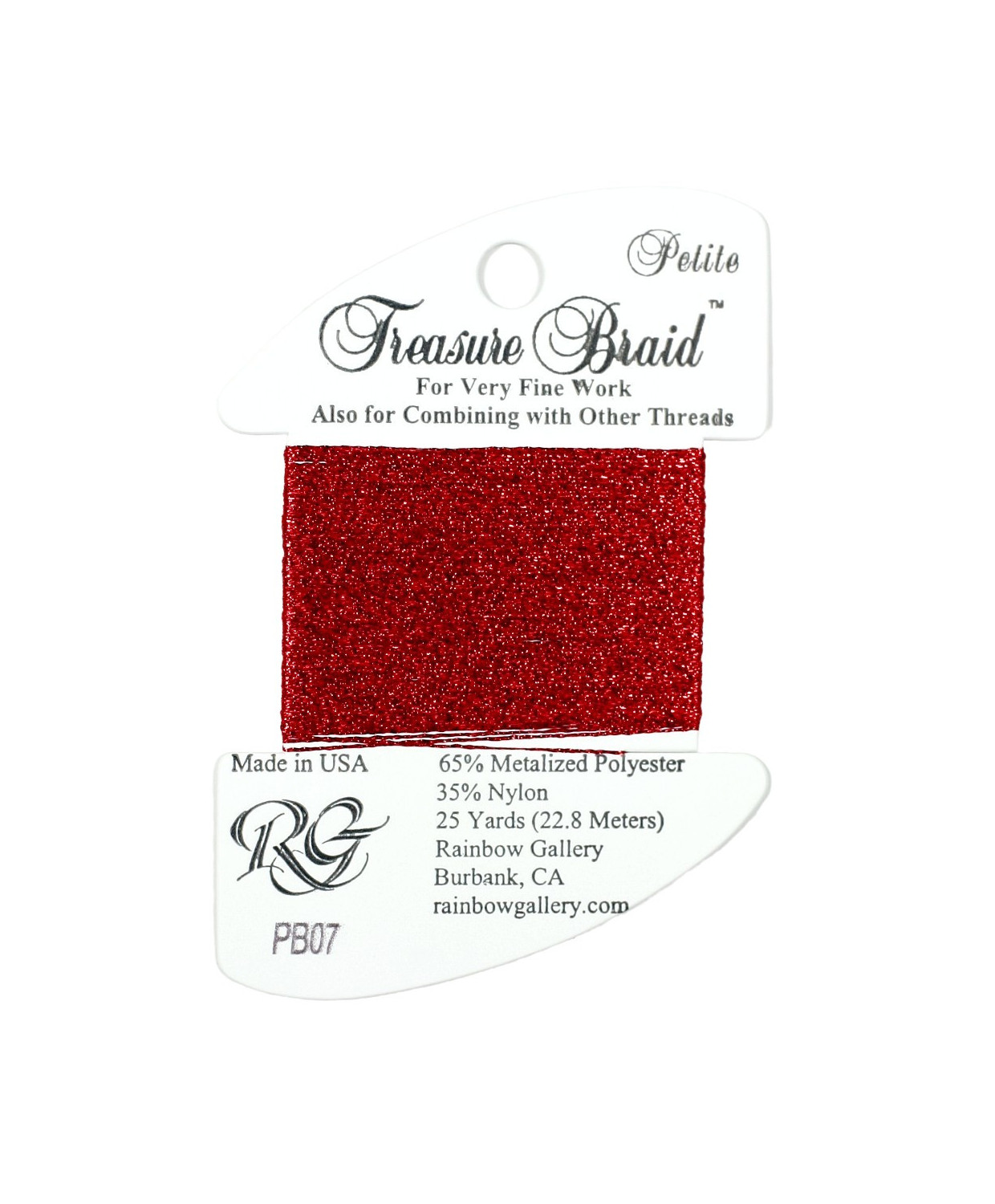 PB07 Metallized Thread Treasure Braid Petite Rainbow Gallery Red