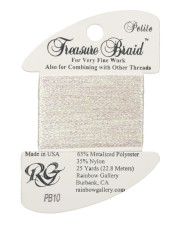 PB10 Metallized Thread Treasure Braid Petite Rainbow Gallery White Pearl