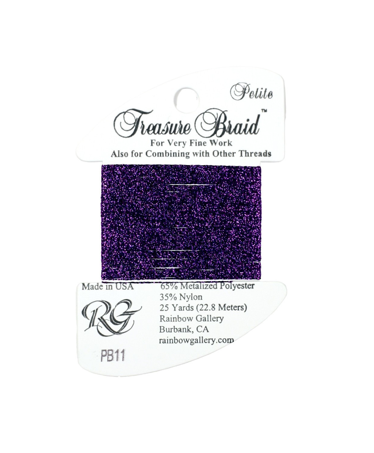 PB11 Metallized Thread Treasure Braid Petite Rainbow Gallery Purple