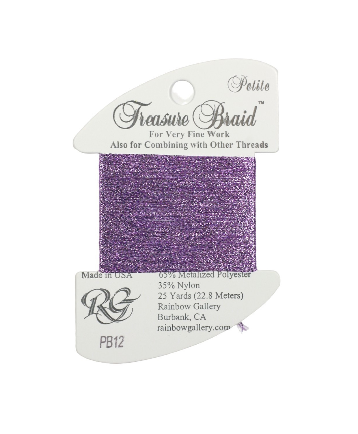 PB12 Metallized Thread Treasure Braid Petite Rainbow Gallery Lavender