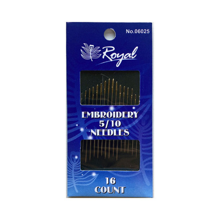 Набір голок для вишивання гладдю Embroidery 5/10 Royal 06025