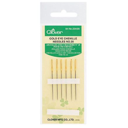 Clover Gold Eye Chenille Needles 234/20 – Size 20