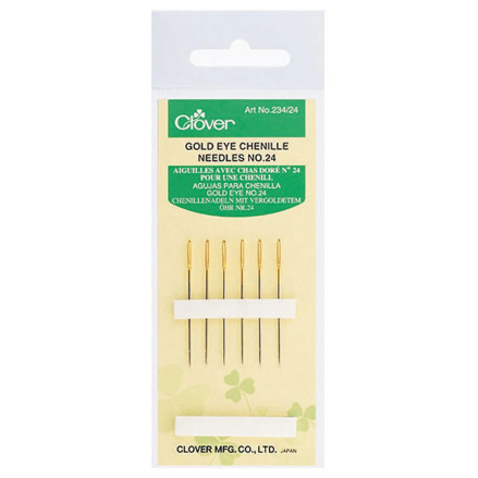 Clover Gold Eye Chenille Needles 234/24 – Size 24
