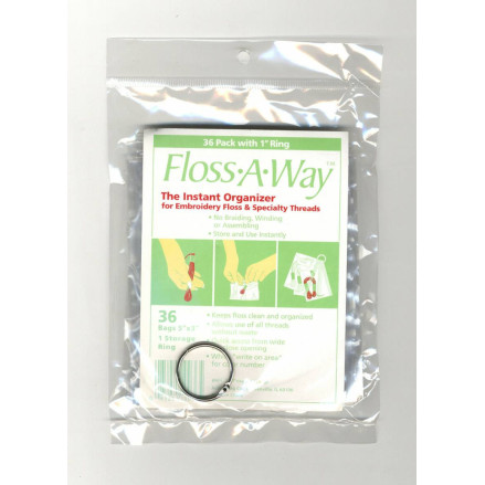 Floss-A-Way NFL-36 Floss Storage Bags with Ring.