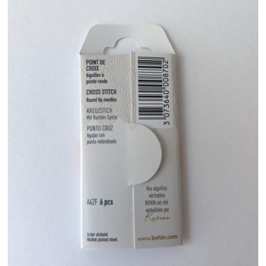Bohin Cross Stitch Needles Size 28 round tip (00870)