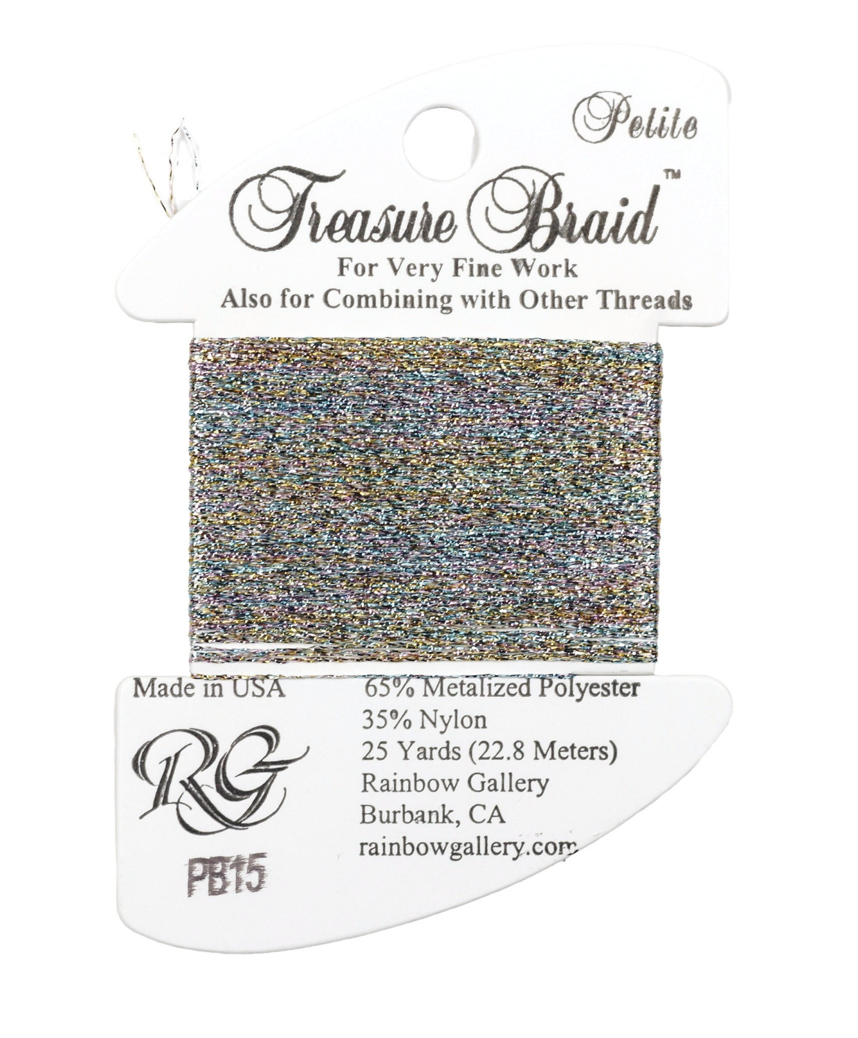 Нитка металізована Treasure Braid Petite Rainbow Gallery PB15, Кофеті