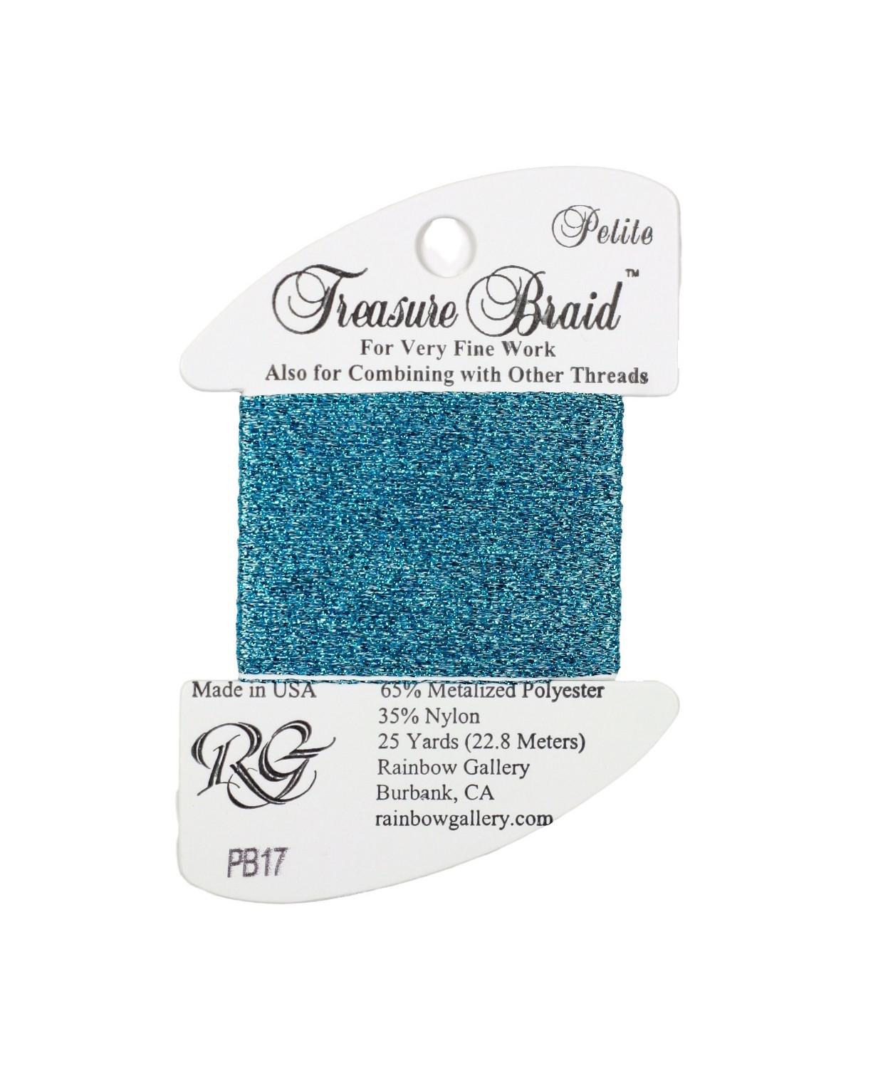 PB17 Metallized Thread Treasure Braid Petite Rainbow Gallery Water Blue