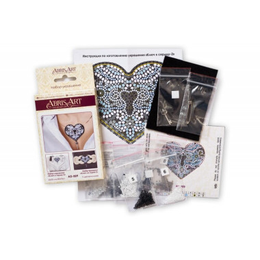 Bead embroidery kit for natural art canvas Key to the Heart, Abris Art AD-009