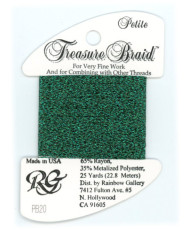 PB20 Metallized Thread Treasure Braid Petite Rainbow Gallery Dark Green