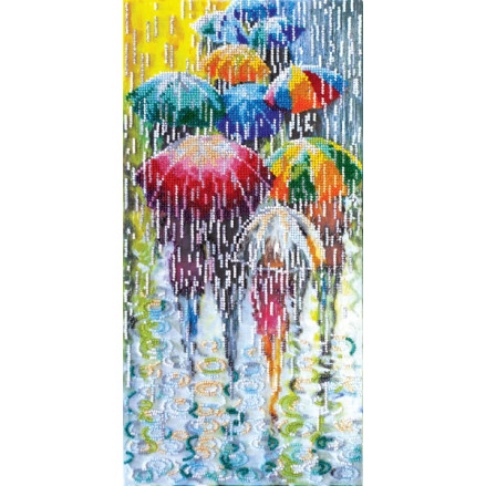 Bead embroidery kit Merry Umbrellas Abris-Art AB-434