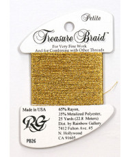 PB26 Metallized Thread Treasure Braid Petite Rainbow Gallery Aztec Gold