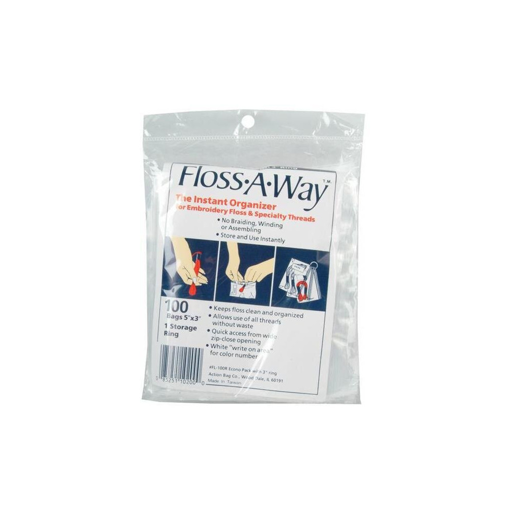 Органайзер для ниток Action Bag Floss-A-Way FL100R – 100 пакетиков с кольцом Органайзер для ниток Action Bag Floss-A-Way FL100R – 100 пакетиков с кольцом