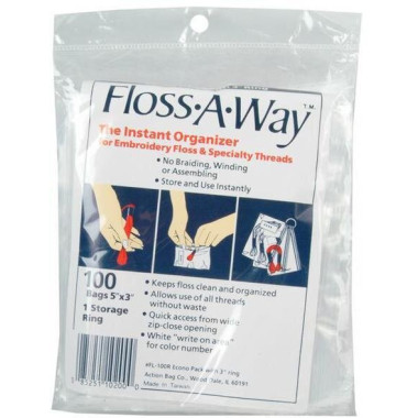 Органайзер для ниток Action Bag Floss-A-Way FL100R – 100 пакетиків з кільцем 7,6 см